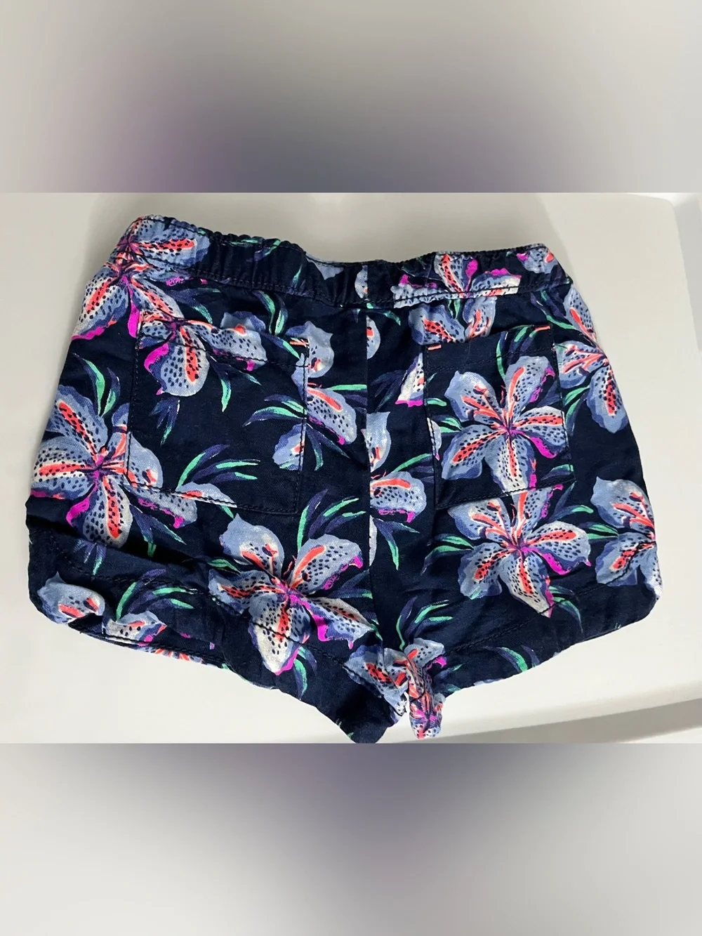 OshKosh B'gosh Baby Navy Floral Drawstring Swim Trunks 24 Months